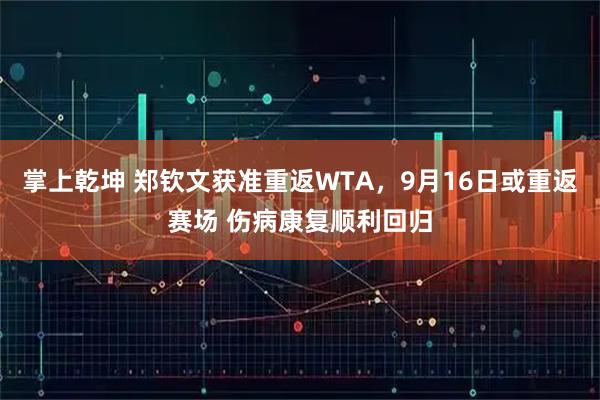 掌上乾坤 郑钦文获准重返WTA，9月16日或重返赛场 伤病康复顺利回归