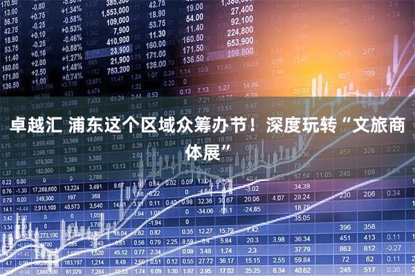 卓越汇 浦东这个区域众筹办节！深度玩转“文旅商体展”
